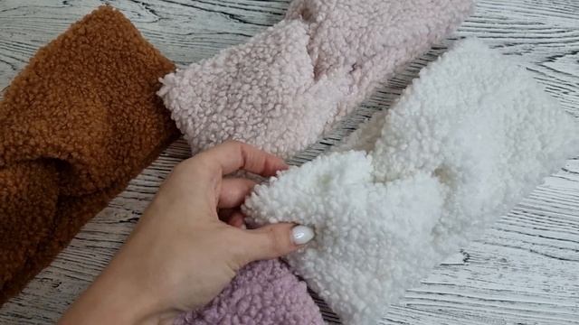 Теплая повязка на голову овечка Тедди