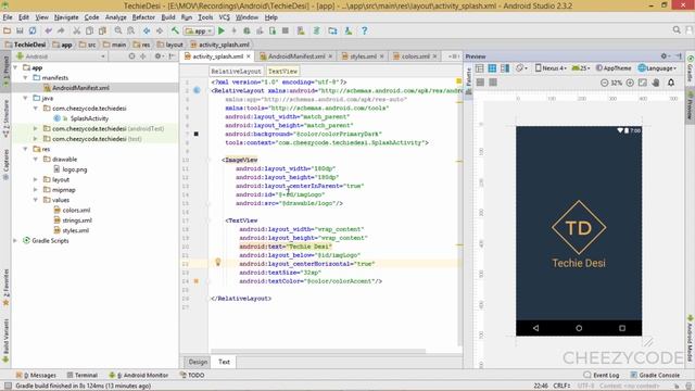 Create Splash Screen or Welcome Screen in Android | Change Android App Icon Tutorial (in Hindi) смотреть онлайн