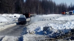 Вахта Север! Зимний брод. Зимник "Заполярка Ванкор" Урал штурмует реку!