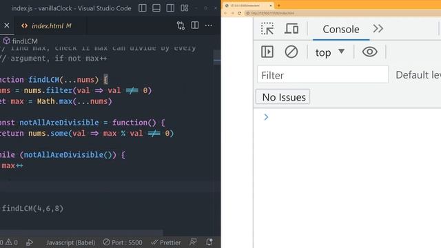JavaScript - Find Least Common Multiple of Infinite Numbers