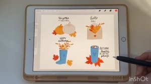 Рисуем осень на iPad в Procreate. Стикеры в Procreate для Telegram