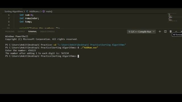 Add 1 to each digit in a number in c || Incrementing each digit in a number.