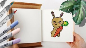 Как нарисовать зайчика с морковкой || How to draw a bunny with a carrot.mp4