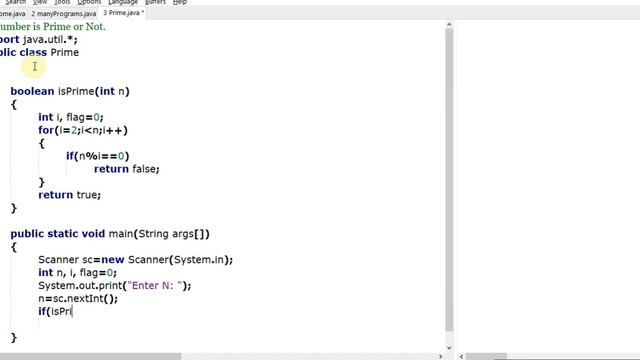 JAVA | Prime Number | Using Static Function | Class Method
