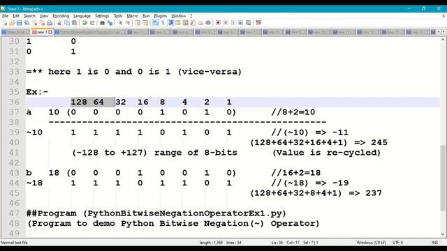 Python Operators || Python Bitwise Operators || Python Bitwise Negation Operator || Python ~ || #38