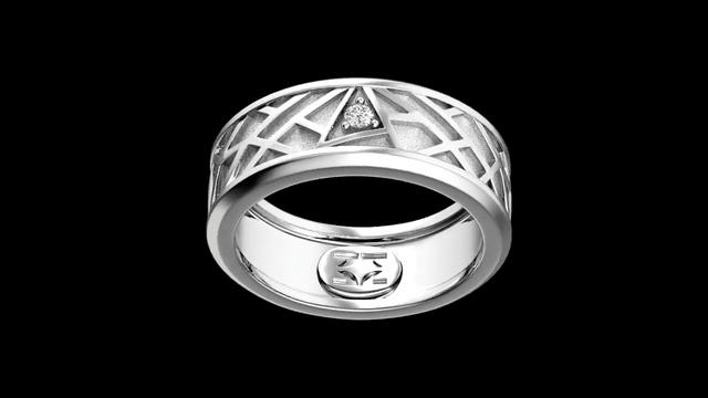 Кольцо "Сеть и эмоции" c бриллиантом из белого золота 585° смотреть онлайн