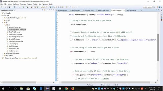How to Handle BootStrap Dropdown in Selenium WebDriver.