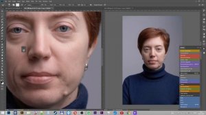 Ретушь возрастного портрета. Частотка и Dodge&Burn