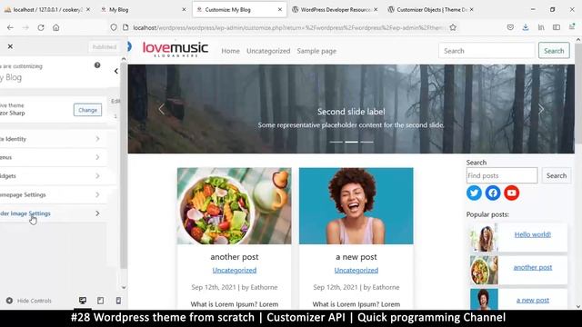 #28 Wordpress theme from scratch | Customizer API | Quick programming beginner tutorial смотреть онлайн