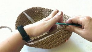 Классическая СУМОЧКА-КОРЗИНКА из джута "БРИЗ"  ( часть 2 )