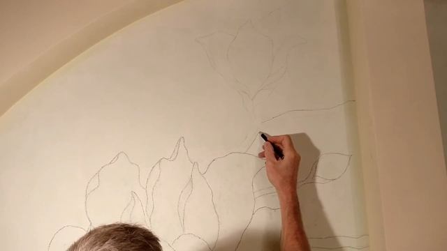 БАРЕЛЬЕФ ЦВЕТЫ мастер класс на стене своими руками