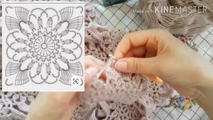 шаль крючком, мотив крючком, мастер-класс