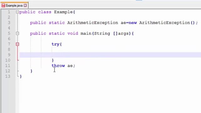 throw keyword in Exception Handling in JAVA