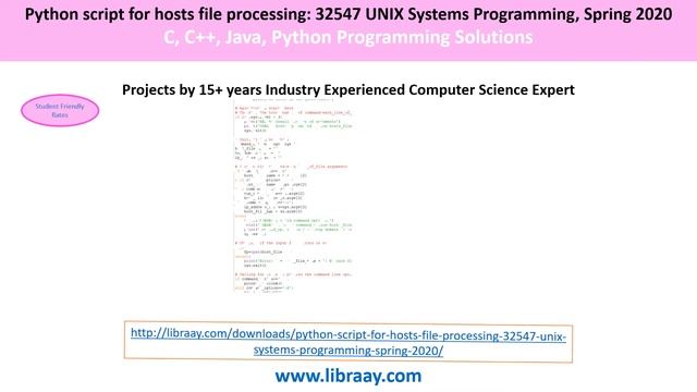 Python script for hosts file processing: 32547 UNIX Systems Programming, Spring 2020