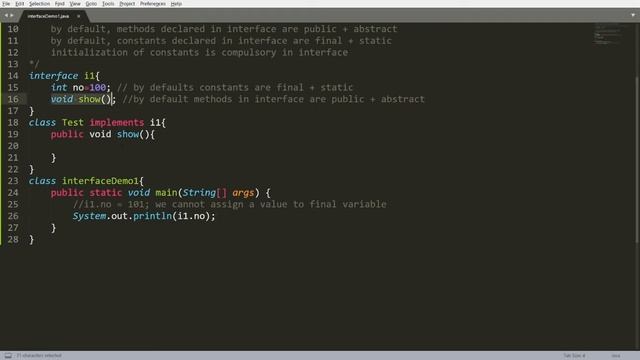 interface in Java Part-2 (Methods, Constants, default, private and static methods) - Practical Demo
