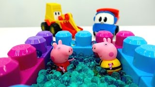 Видео с игрушками - Про Леву, Свинку Пеппу, Экскаватор и бассейн.mp4 смотреть онлайн