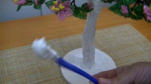 Дерево из бисера. Цветущий бонсай. Часть 3. //DIY//The wood bead. Bonsai. Part 3.