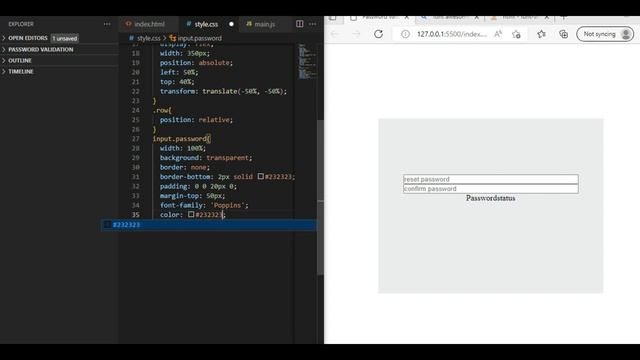 Password validation with HTML, CSS, JS || Complete code