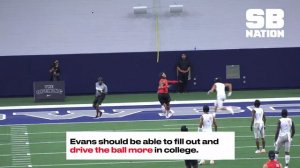 Ty Evans delivers the football