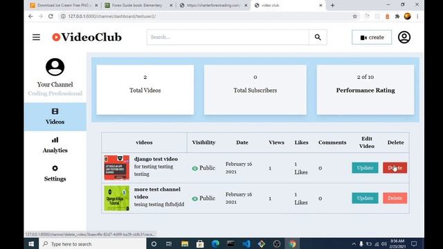 django tutorial .deleting video using custom delete method(overwrite the default delete method)