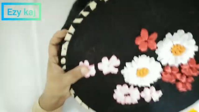 Ribbon Embroidery | Cushion cover Design | Ezy Kaj |