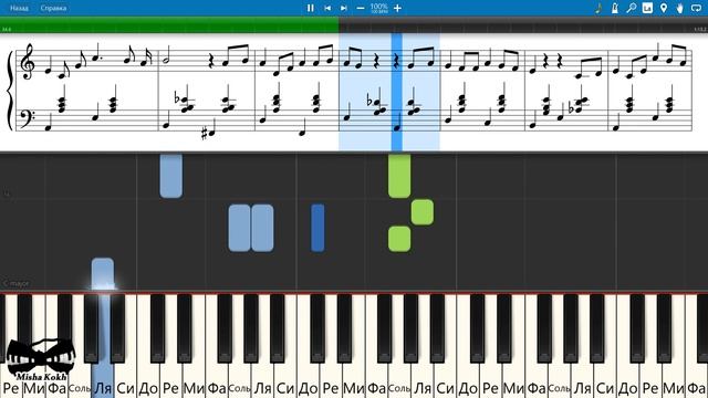 Нас в набитых трамваях болтает (из к/ф "Служебный роман") (на пианино Synthesia cover) Ноты и MIDI смотреть онлайн
