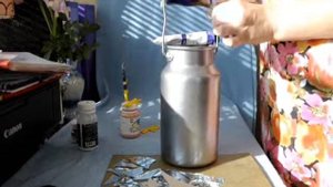 Декор старого бидончика - зеркальная мозаика