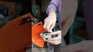 установка лески на головку триммера штиль