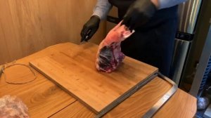 Рибай на кости / Нарезка стейка / Стейк ковбой / огромный стейк /  сухое вызревание