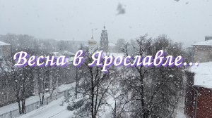 Снегопад в Ярославле. Город накрыл снежный буран! Весна.❄️ Snowfall in Yaroslavl. Snowstorm.