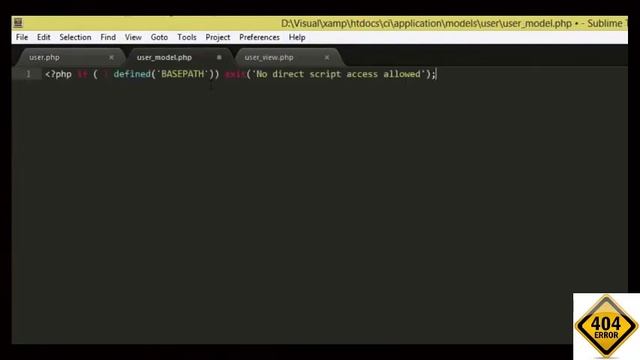 Codeigniter CRUD Part 1 - Error 404.
