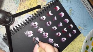 Как рисовать бутоны розы. Учим Двойной мазок, One Stroke, декоративные розы, акрил, плоская кисть.