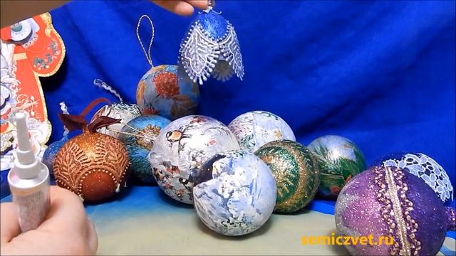??✋ #2 Декор шаров для новогодней композиции своими руками