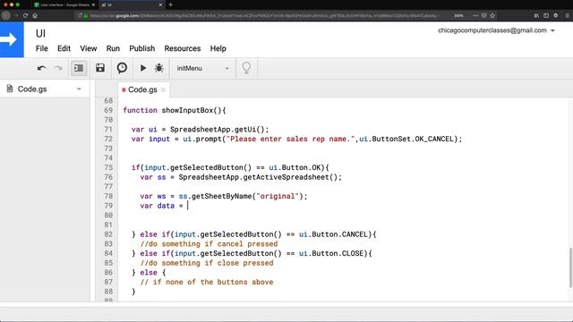 Google Sheets - Input Box (Prompt) - User Interface (UI) Part 3 смотреть онлайн