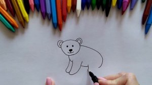 Как легко нарисовать белого маленького медведя ребенку