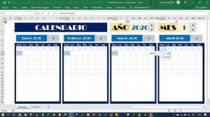 Calendario Dinámico en Excel 2019