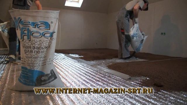 ЗАСЫПКА КЕРАФЛОР В РАБОТЕ! ПОЛНЫЙ ПРОЦЕСС МОНТАЖА ПОЛА! DRY SCREED!