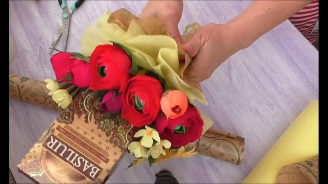 Букет на День учителя/Букет с конфетами и чаем/Candy bouquet