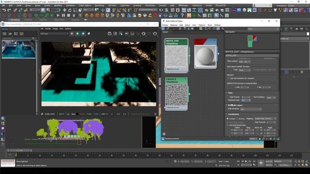 Fast Animated Pool Caustics | 3ds max + V-Ray + AfterFX + FIGMENT CAUSTICS