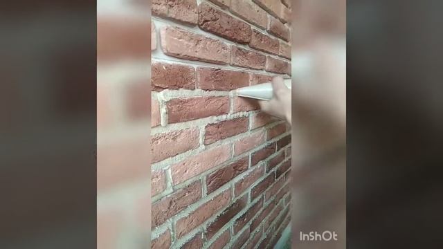 Как сделать красивый шов для камня,кирпича //Заполнение шва декоративного камня //кирпич из гипса