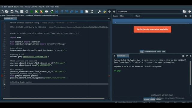 Fully Automated Codechef Submission Tool |  Selenium | Python | Project Base Tutorial