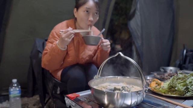 추워진 날씨 팬히터로 시작. 우리만의 아늑한 쉘터 세팅. 캠핑브이로그. 가족캠핑