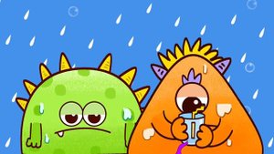 Rain Rain Go away song with monsters l Nursery rhymes for kids & Educational video l ZooZooSong