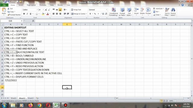 4 0 Excel Shortcuts