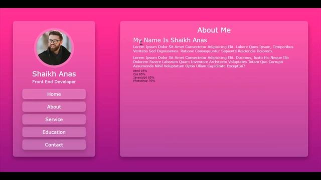 Glassmorphism PORTFOLIO Website Design Using [ HTML CSS JS ] - Step By Step