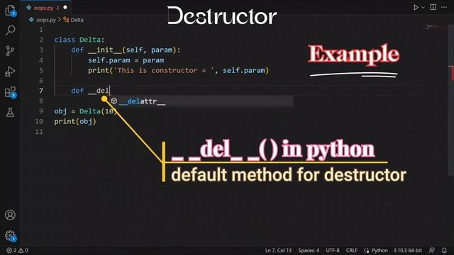 Destructor in Python Part - 1 | Python Oops Tutorial Series