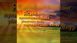 ЯСИН СУРАСИНИ ТИНГЛАНГ ВА ХАР ИШДА ОМАД КЕЛУР#сура #ясин #шифо #surahyaseen #surayasin