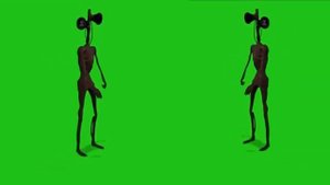 фУТАЖ сАЙРЕНХЭД   СИРЕНОГОЛОВЫЙ танцующий на зеленом фоне /Footage SILENT HEAD a green background