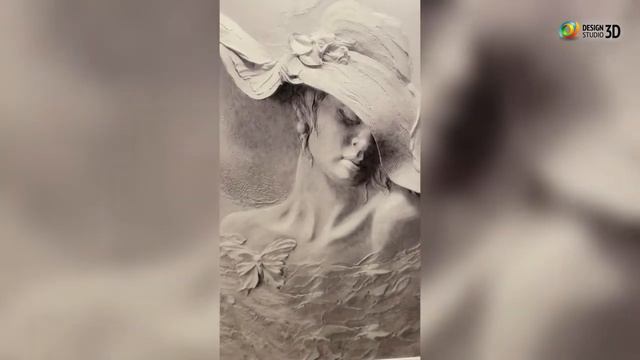 Отзыв на 3D Фотообои "Барельеф женщина в шляпе" смотреть онлайн
