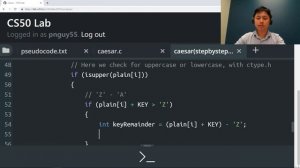 CS50 Caesar Cipher Solution - PSET 2 | 2021 Step by Step Tutorial | Live Coding